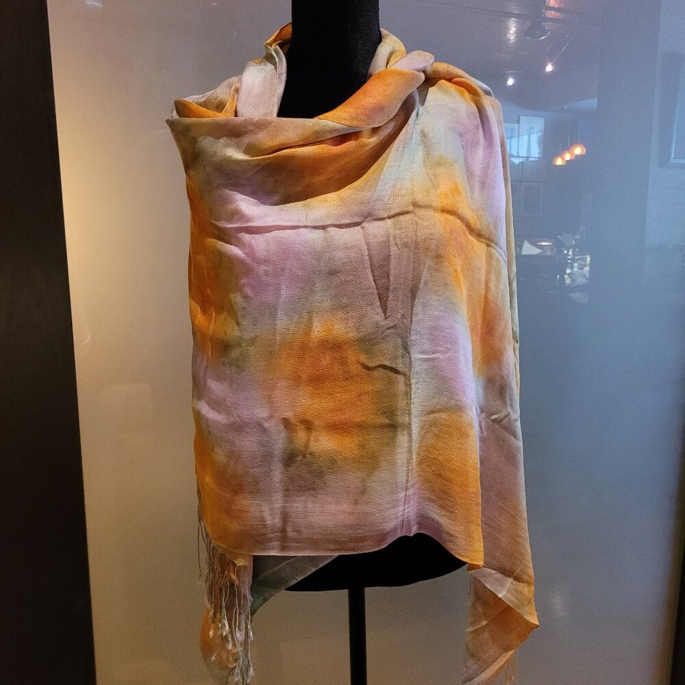 Hand Painted Modal Silk Scarf (VS1022B1)